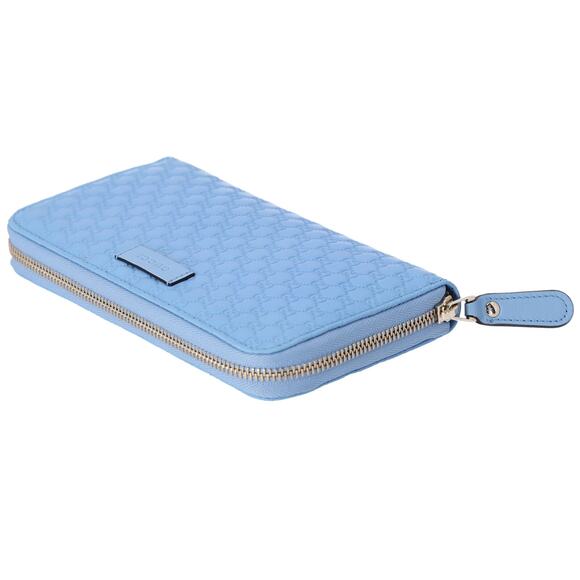 GUCCI Micro Guccissima Long Wallet 449391 Light Blue Leather - Picture 4 of 7